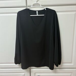 Chic Black V-Neck Blouse for Women